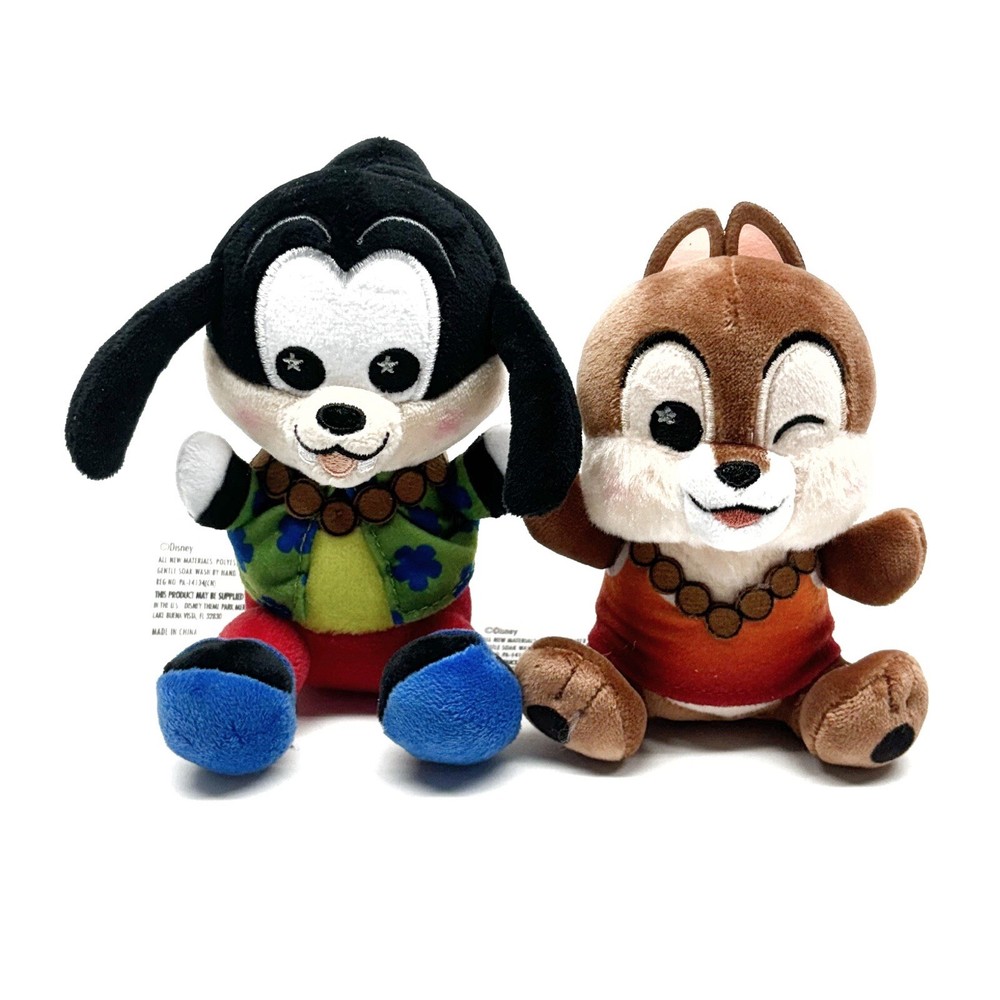 Disney Aulani Resort And Spa Exclusive Wishables Goofy & Chip Plush Lot Of 2