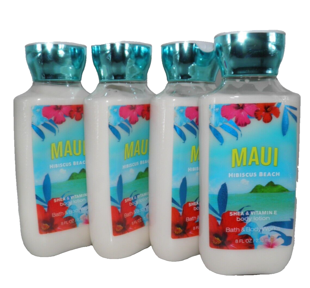 4 BATH & BODY WORKS MAUI HIBISCUS BEACH BODY LOTION NEW