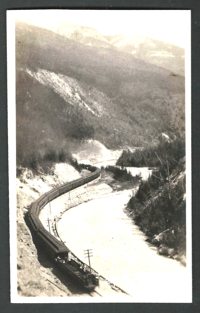 CANADIAN PACIFIC RAILWAY Kicking Horse Canyon RPPC Real Photo Postcard