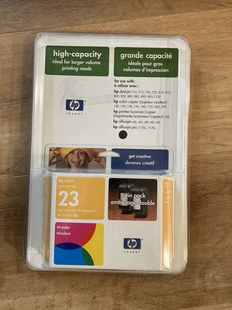 HP 23 Genuine Inkjet 2 Cartridge Tri Color Ink Twin Pack Sealed
