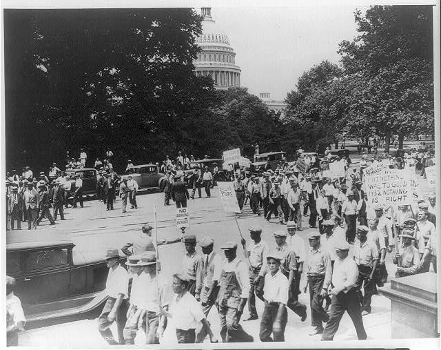 Photo:Washington D.C. 1932 Bonus Expeditionary Force March Protest Capitol