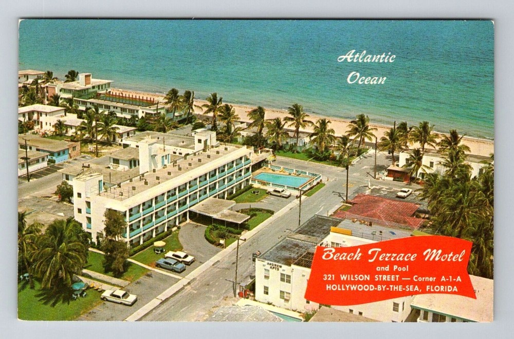 Holiday by the Sea FL-Florida, Beach Terrace Motel, Advert, Vintage Postcard