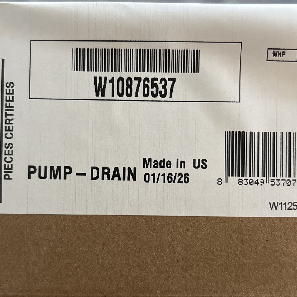 New Genuine OEM Whirlpool W10876537 Pump-Dishwasher PS11738151 W10724439