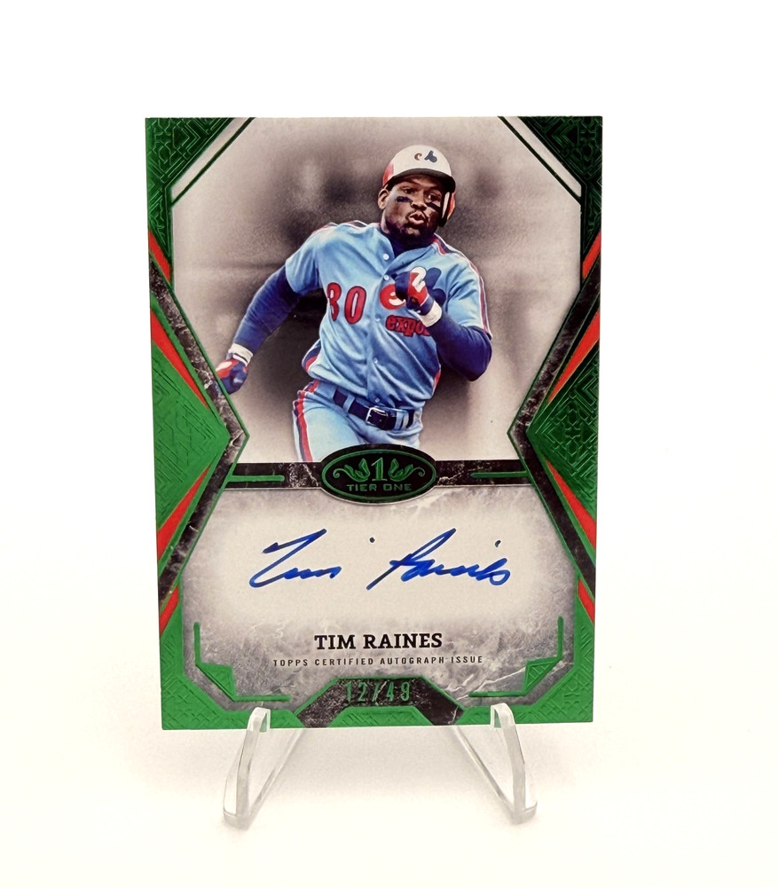 2025 Topps Tier One - Tim Raines  - Green Foil /49 Auto Expos