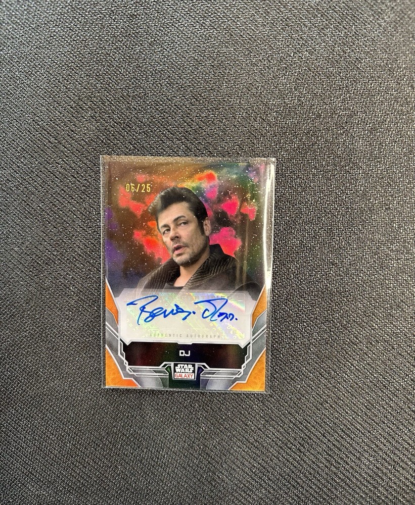 Star Wars Topps Galaxy Chrome 2024 DJ Auto 06/25 Orange Benicio Del toro Signed