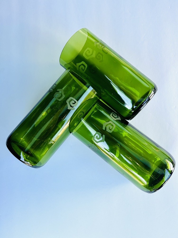 Set Of (3) Olive Green 9” Tumblers