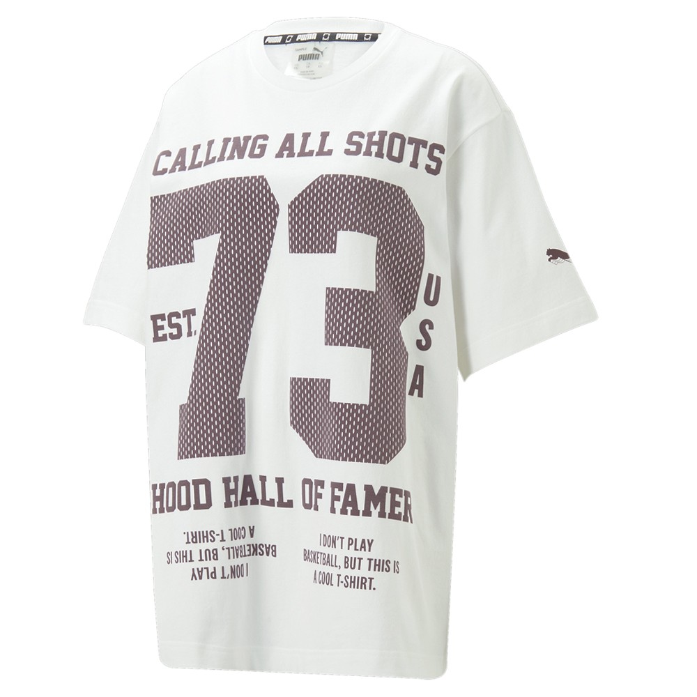 PUMA  X June Ambrose Square Up Crew Neck Short Sleeve T-Shirt Womens White Casua