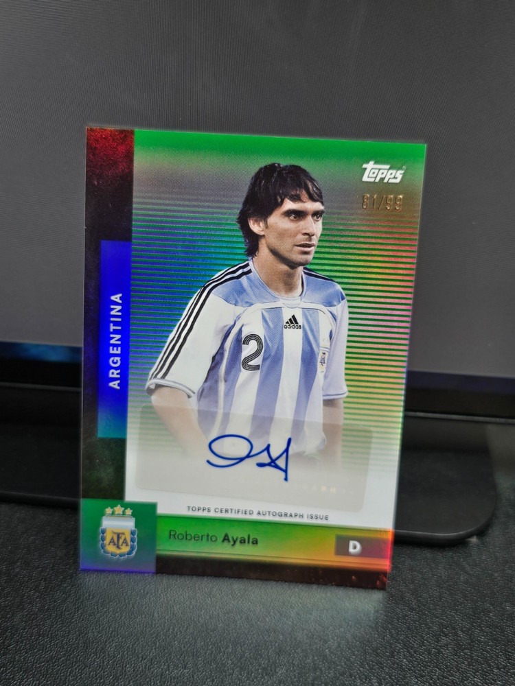 2026 Topps Argentina team set soccer green /99 auto-Roberto Ayala