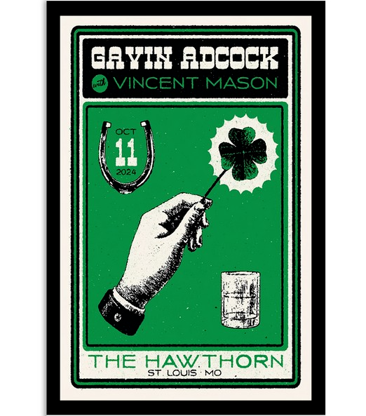 gavin adcock oct 11 2024 the hawthorn in st. louis mo poster