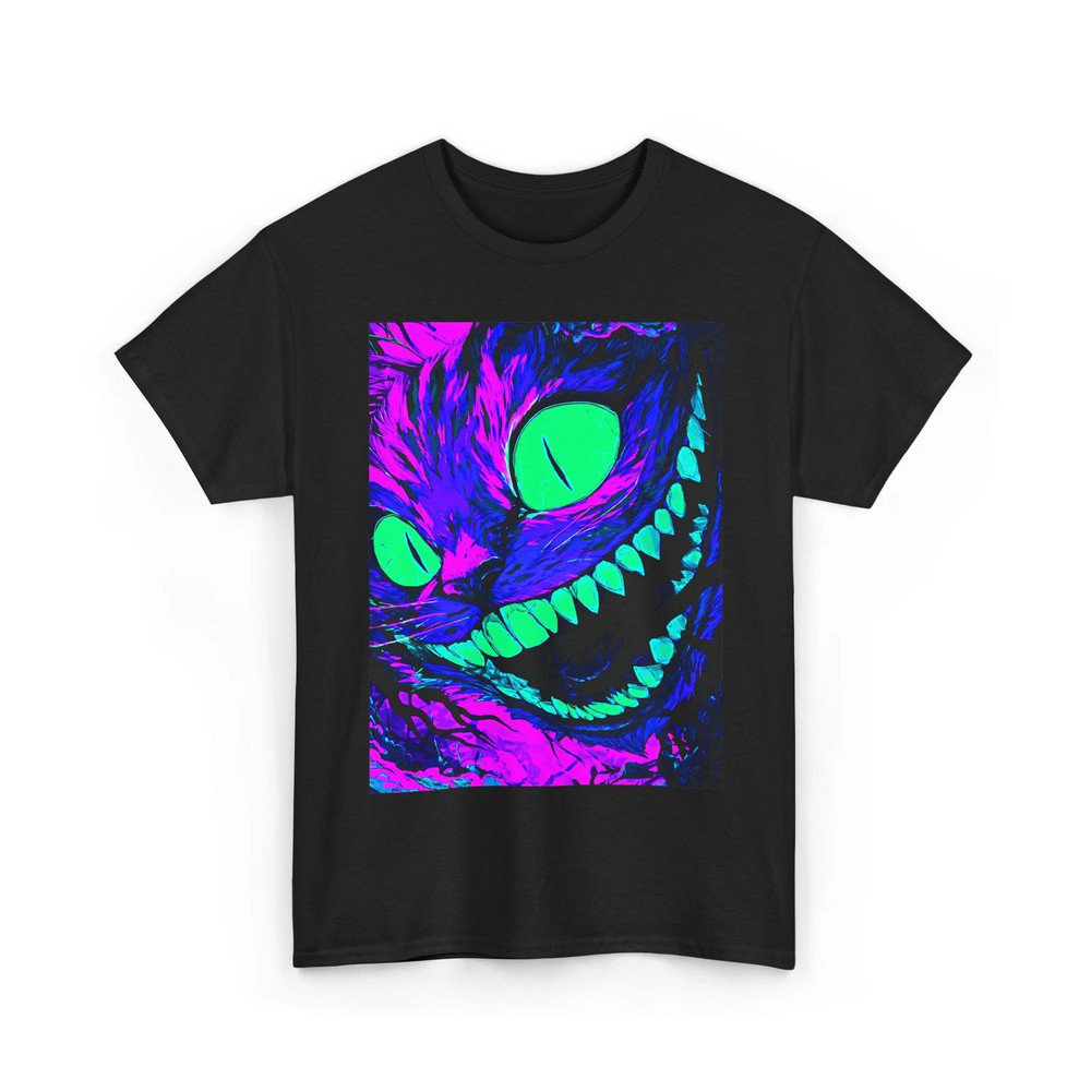 Cheshire Cat Art Tee Tshirt Alice In Wonderland Gift Men Women Shirt Rave Party