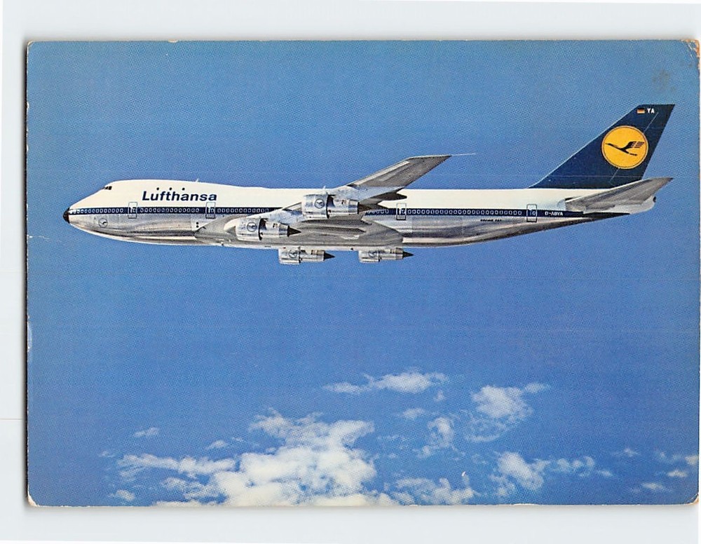 Postcard Lufthansa Boeing Jet 747