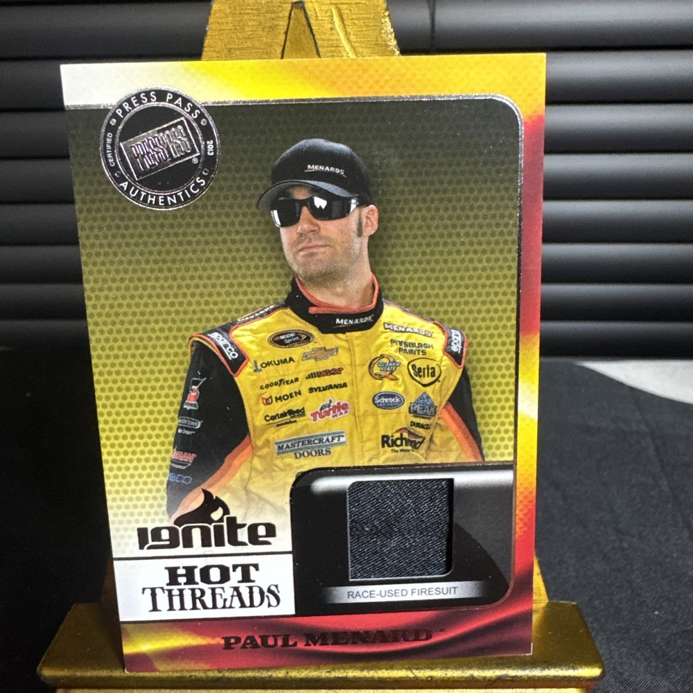 2013 Press Pass Ignite #HT-PM Paul Menard Hot Threads Silver