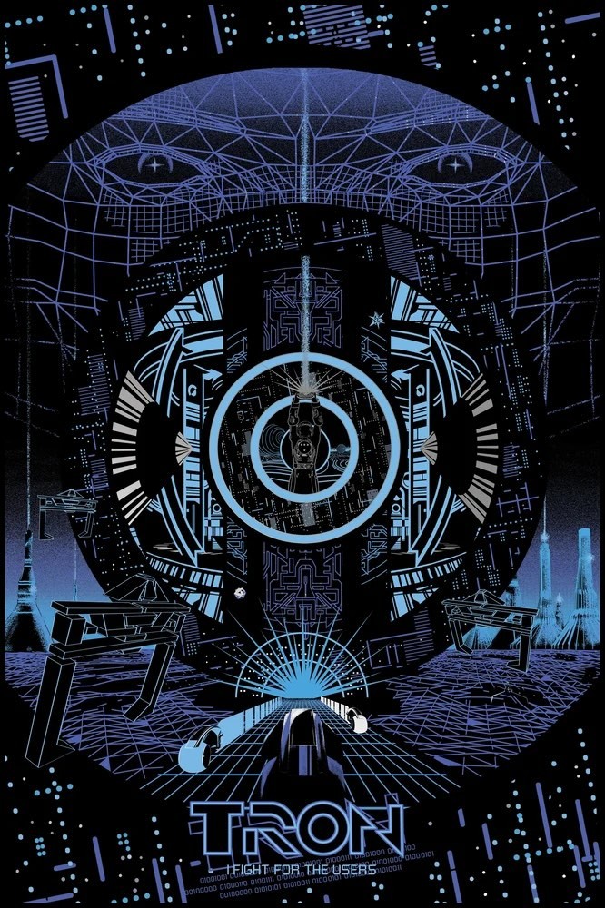 Tron (Blue Variant) by Raid71 Chris Thornley AP, Screen Print Movie Art Poster