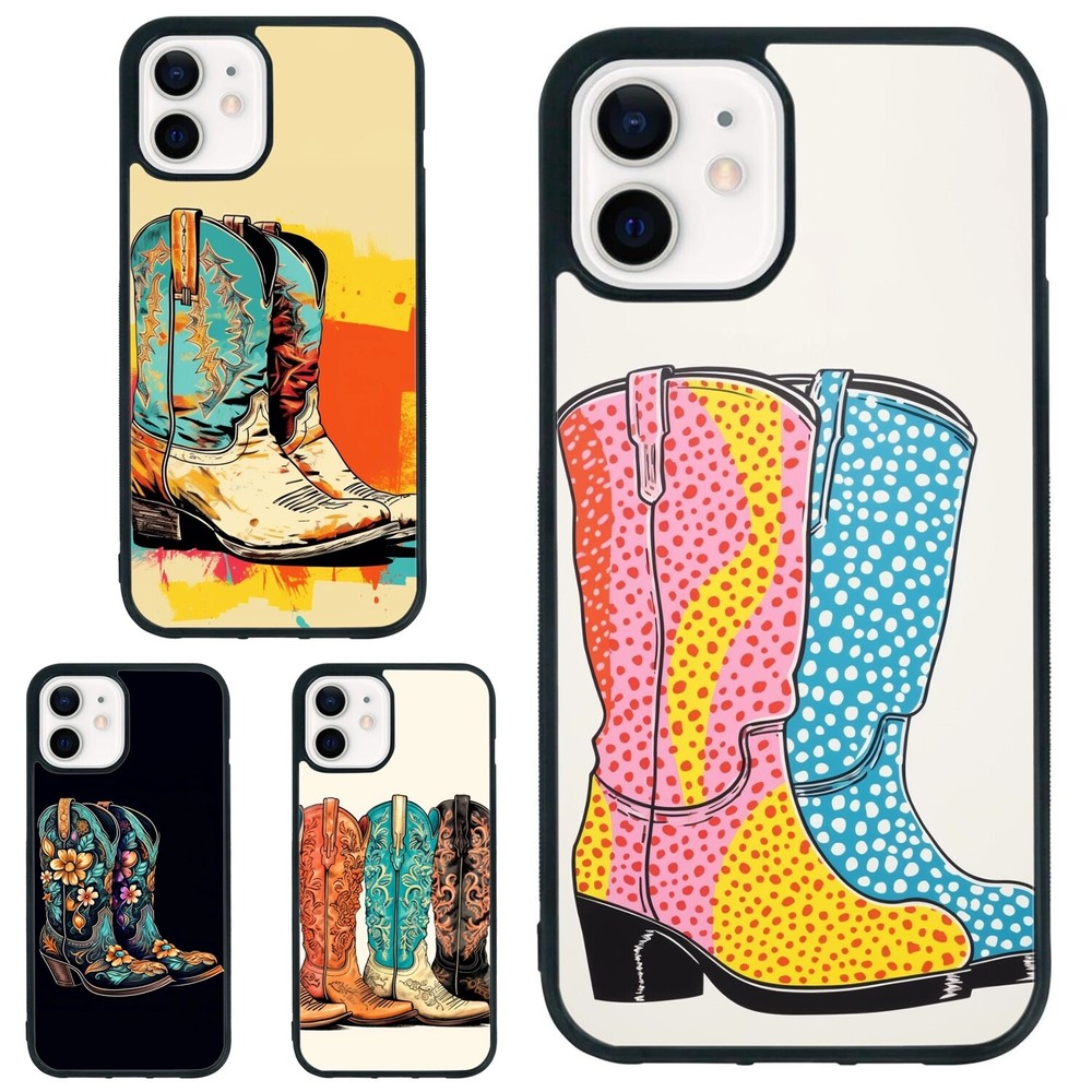 Lightweight Aesthetic Cowgirl Boots Case for iPhone XS XR 6 7 8 Plus SE 2nd 3rd Gen