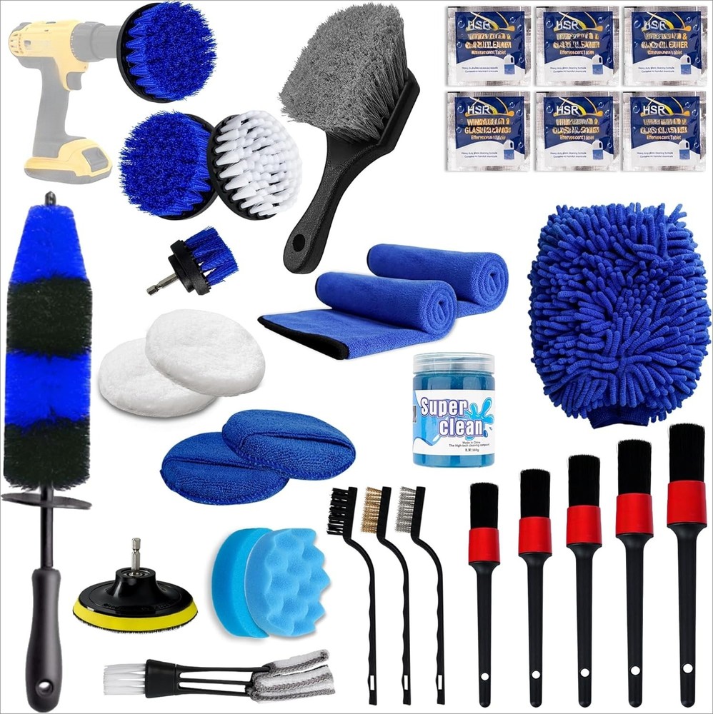31-Piece Car Detailing Kit, Designed for Inside and Outside Cleaning