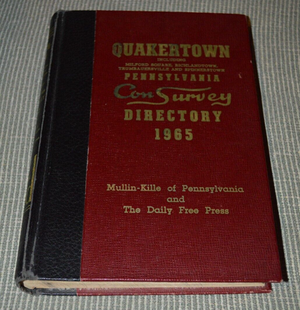 1965 Quakertown PA Bucks County Directory  Mullin-Kille Daily Free Press Book
