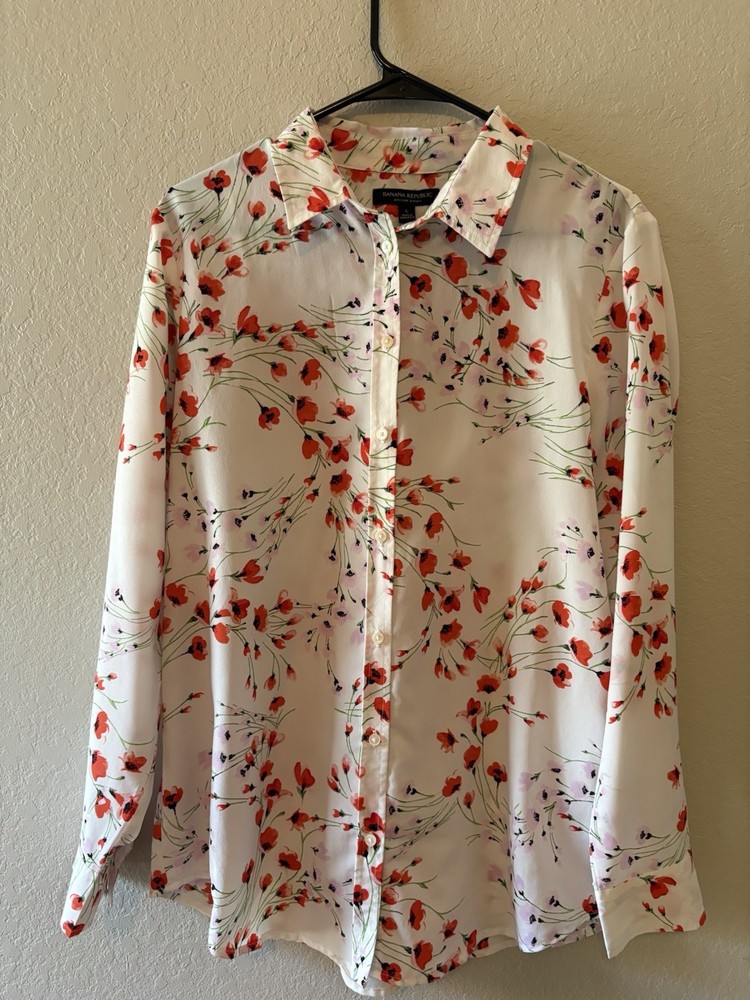Banana Republic Women's Floral Blouse size Large