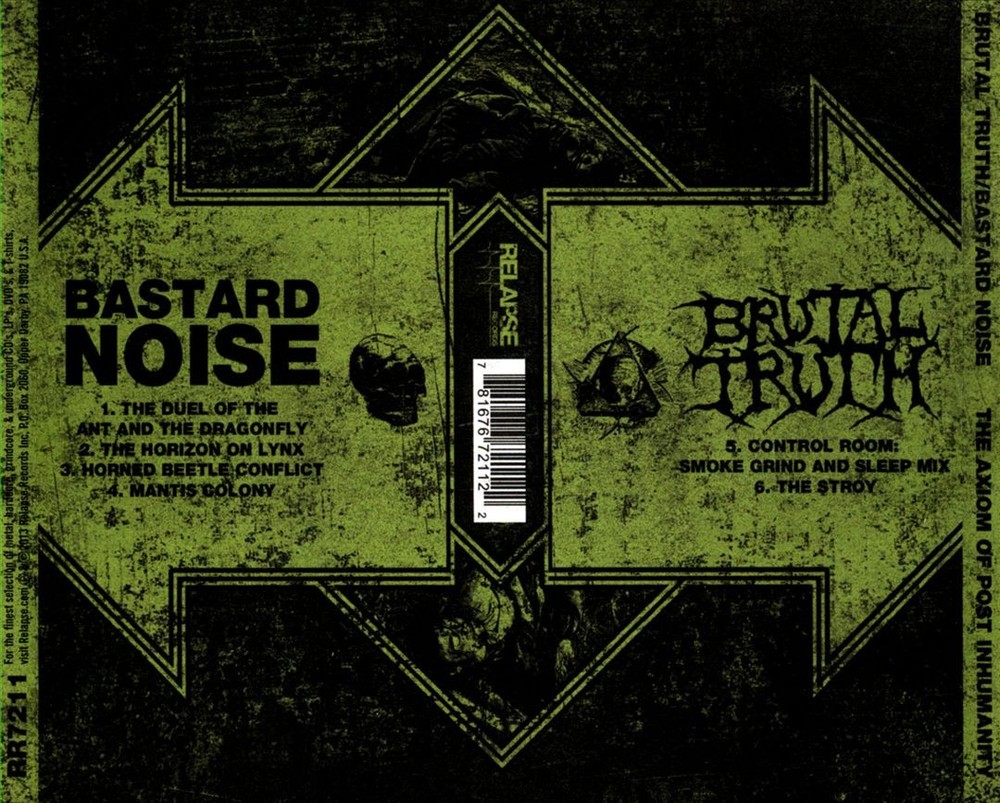 Brutal Truth / Bastard Noise Axiom Of Post Inhumanity New Cd