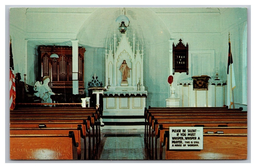Minden Nebraska NE Interior Old Lutheran Church Pioneer Village Chrome Postcard