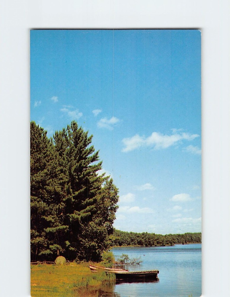 Postcard Boat by the Lake Nature Scene