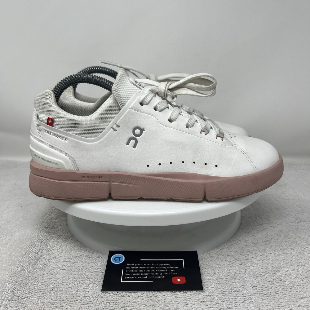 On Cloud The Roger Advantage Women’s 7.5 Sneakers Shoes White Pink 48.98339