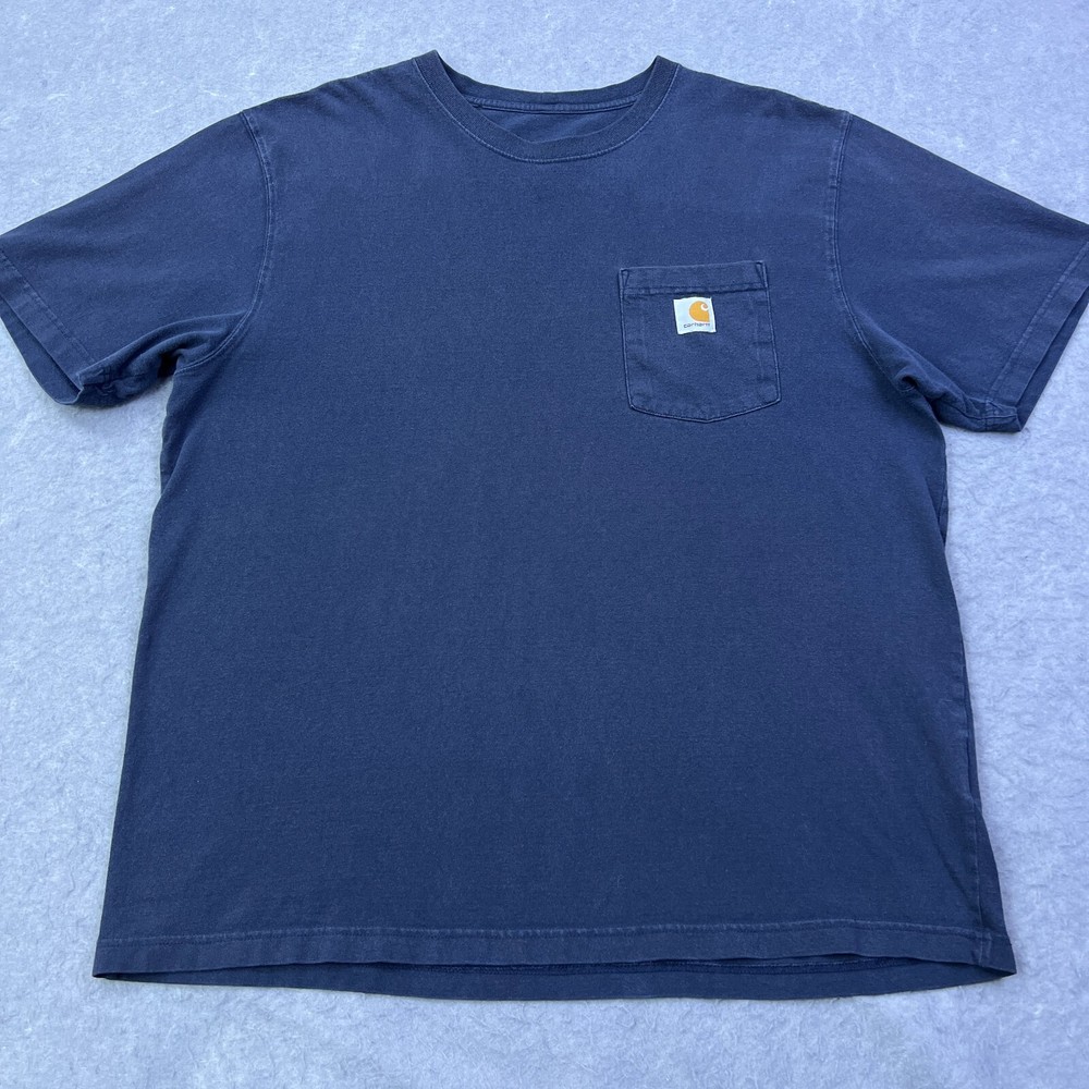Carhartt K87 NVY Pocket Tee Men's L Shirt Loose Fit Blue Short Sleeve Crewneck