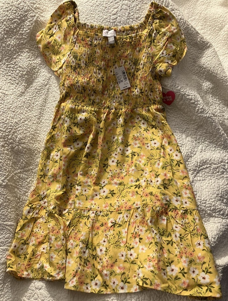 Children’s Place Girls dress Size 14 XL Sunset Gold Floral Dress