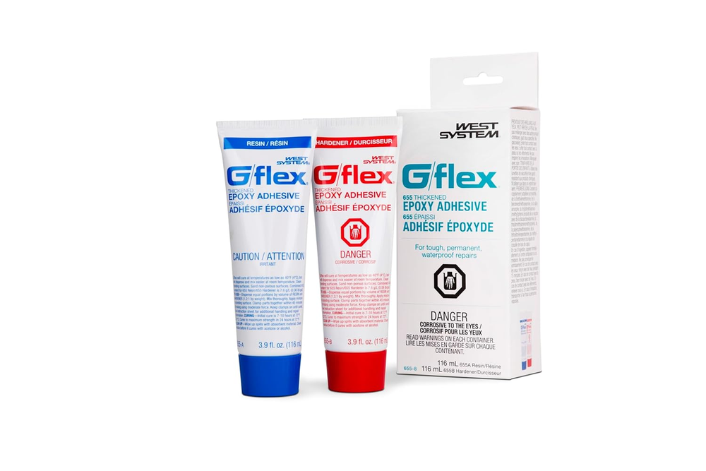 West System 655-8 G/Flex White Epoxy Adhesive 4.5 Fl Oz 2-Pack