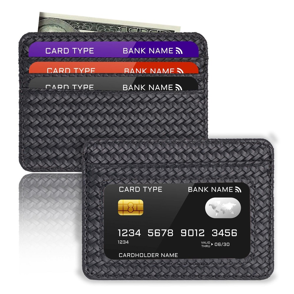 Sleek Leather Mini Slim Wallet Unisex Multicolor Card Holder  