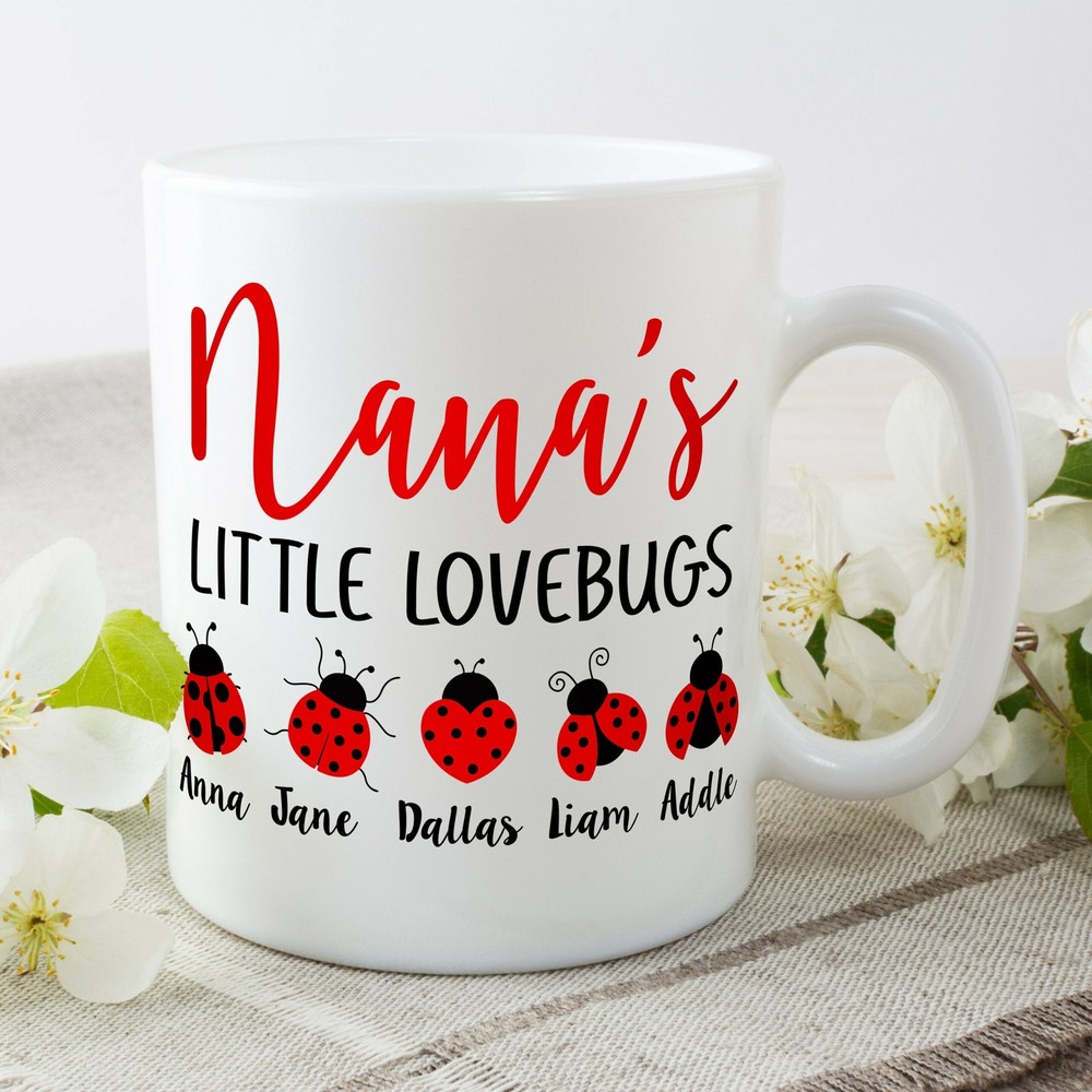 Personalized Coffee Mug Grandma's Little Lovebugs Gift For Grandmother Custom