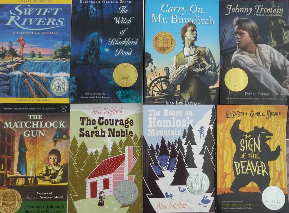 Lot of 8 Newbery Medal Children’s Books - Historical Fiction Homeschool Readers