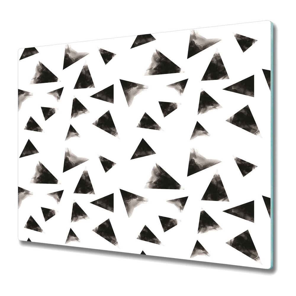 Glass Chopping Cutting Board Black&White Triangles Modern Geometric Minimalistic