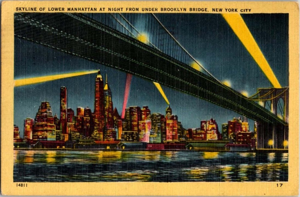 Linen BRIDGE SCENE New York City NY m/14 BJ8476