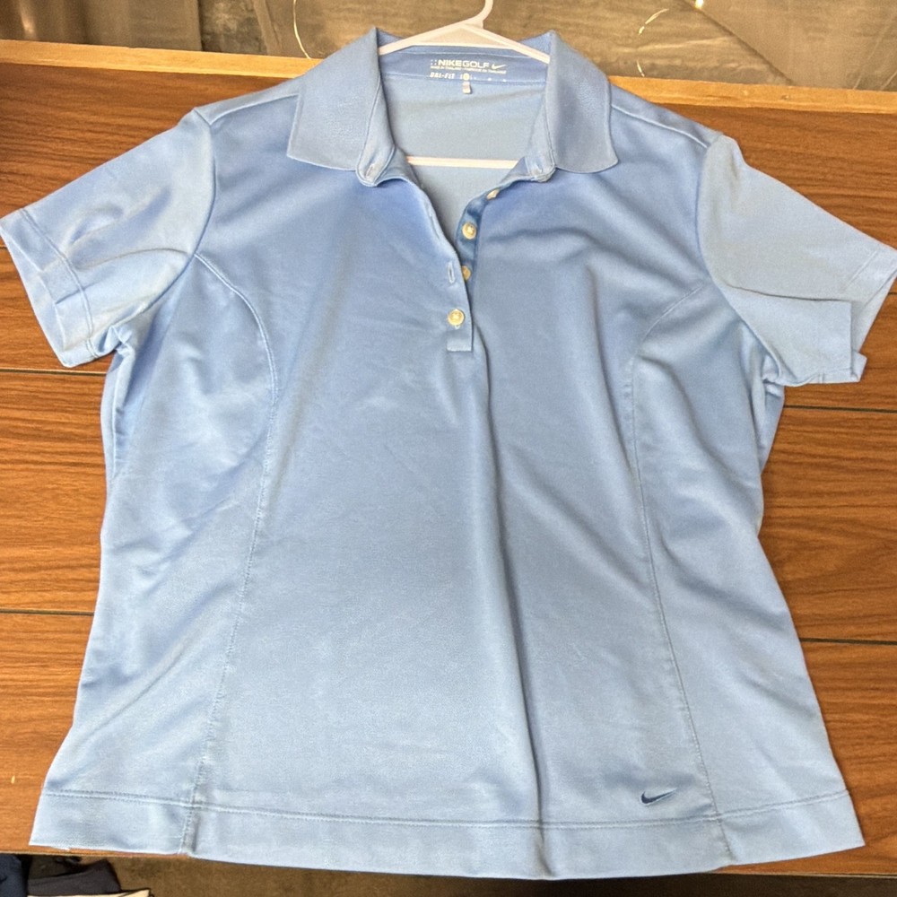 Nike Golf Dri-FIT Women’s Polo Shirt L Light Blue Short Sleeve