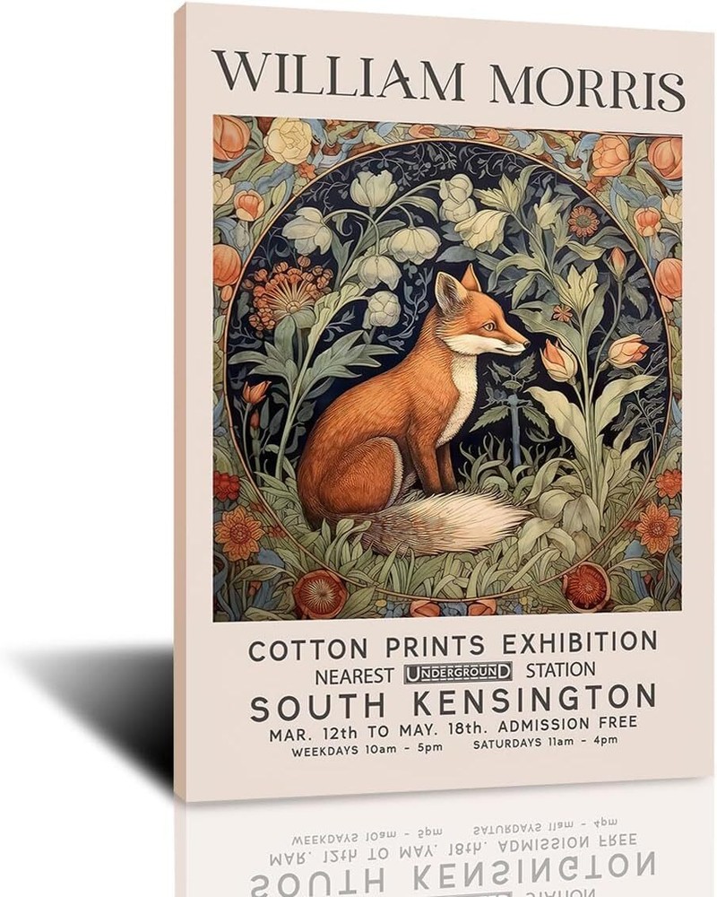 William Morris Exhibition Print Poster Vintage Wall Art Poster Fox Print