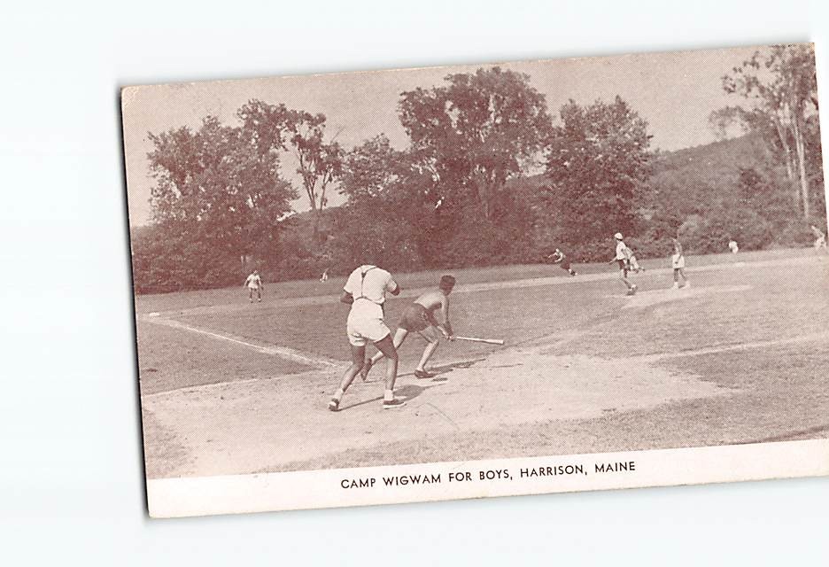 Postcard Baseball Camp Wigwam for Boys Harrison Maine USA North America