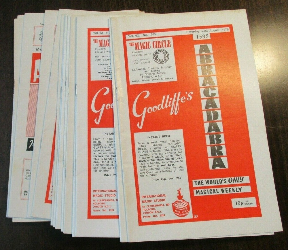 LOT OF 15 GOODLIFFE'S ABRACADABRA MAGIC MAGAZINE VOLUME 62 #'s 1595-1612 1976-image