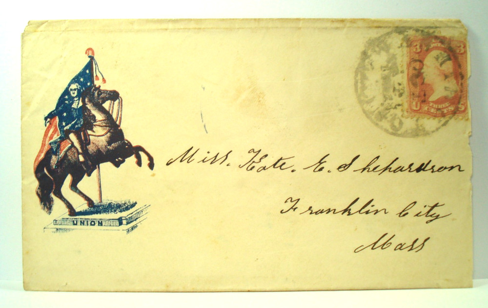 Civil War GEORGE WASHINGTON ON HORSE BACK UNION WASHINGTON D.C. Patriotic Cover