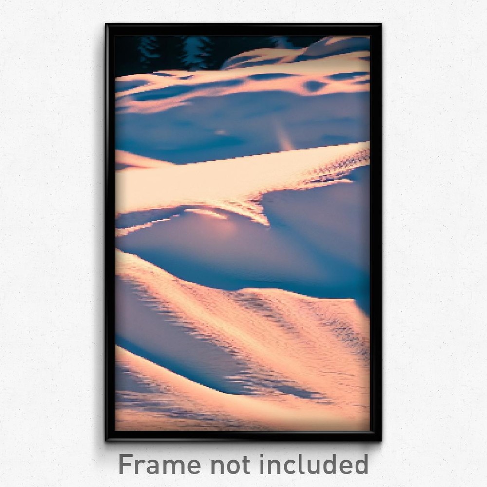 Pixel Art Poster of Authentic Snowfields in 8-Bit Psychedelic Style