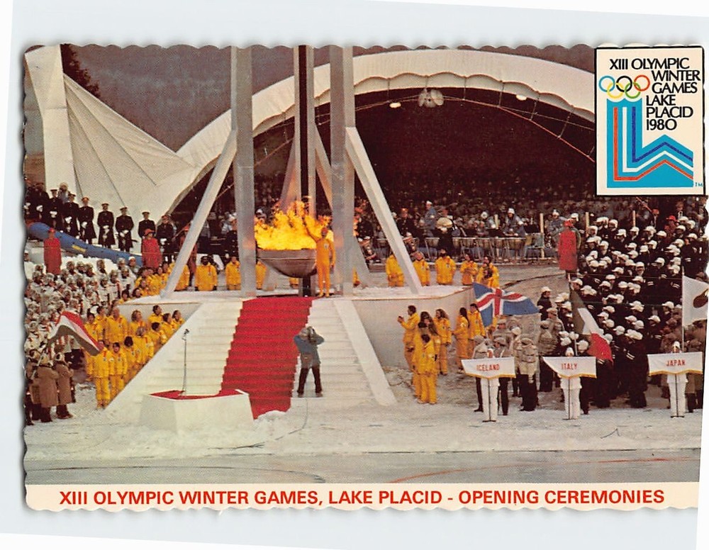 Postcard Opening Ceremonies XIII Olympic Winter Games Lake Placid USA
