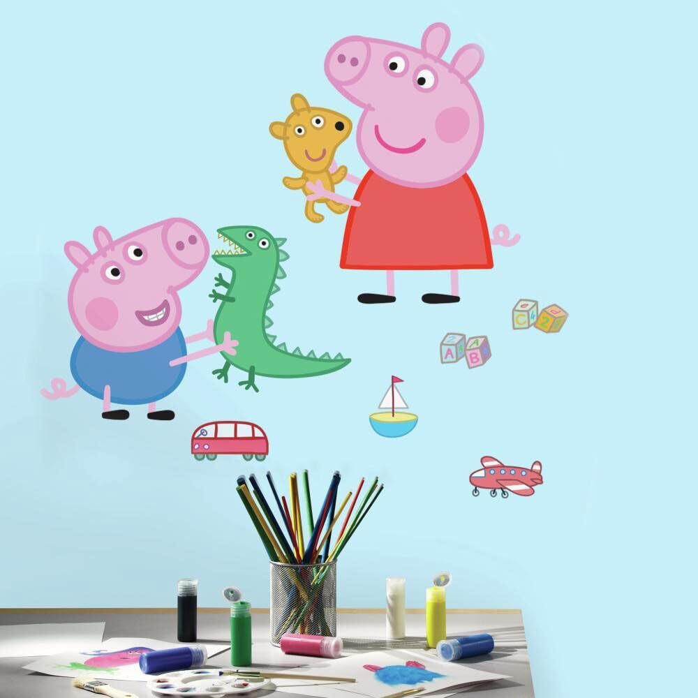 RoomMates Peppa The Pig and George Playtime Peel One Size, Multicolor