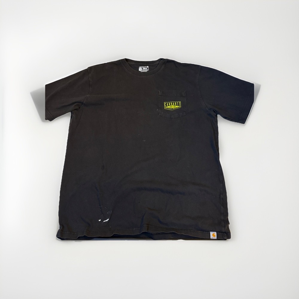 Carhartt Mens Black Loose Fit Graphic Pocket T-Shirt Since 1889 Logo Size XL