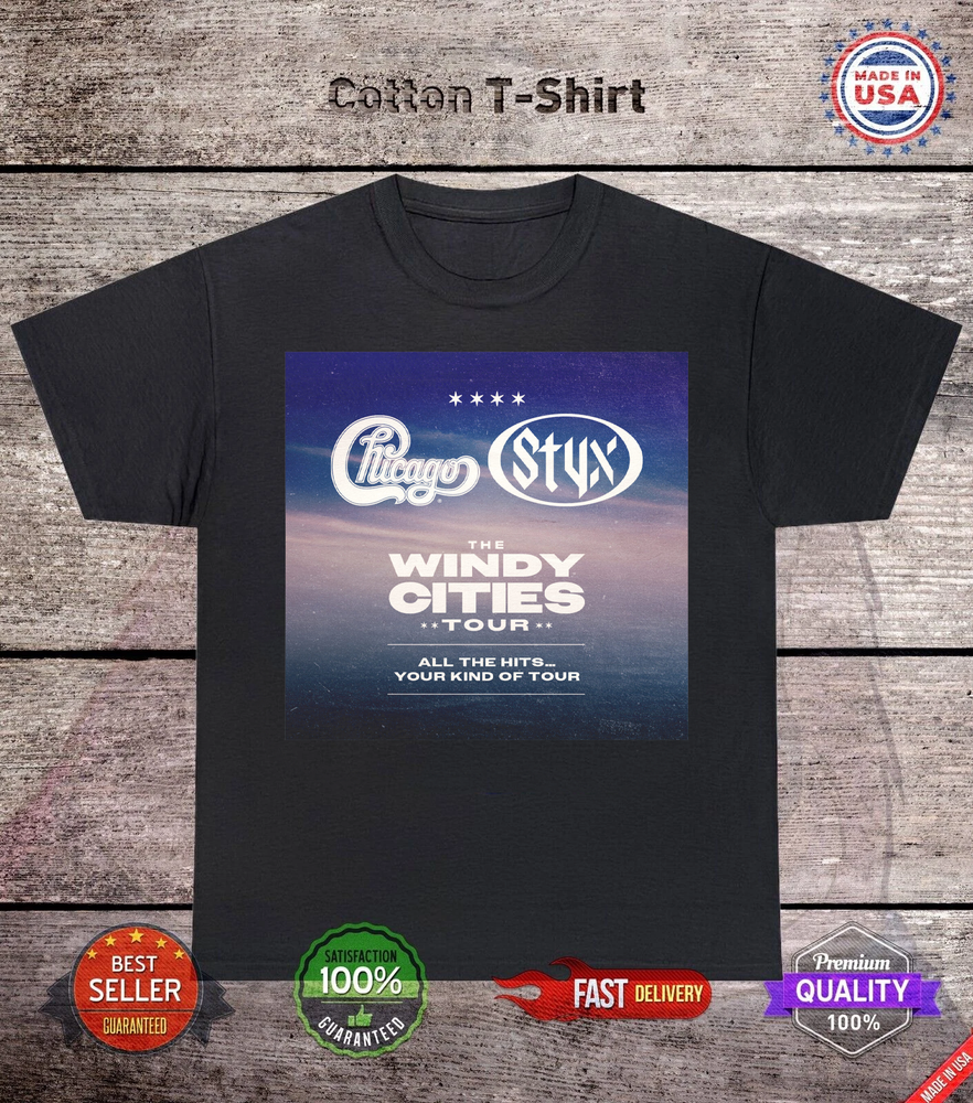 Chicago And Styx THE WINDY CITIES TOUR Summer S to 5XL T-shirt QA1623