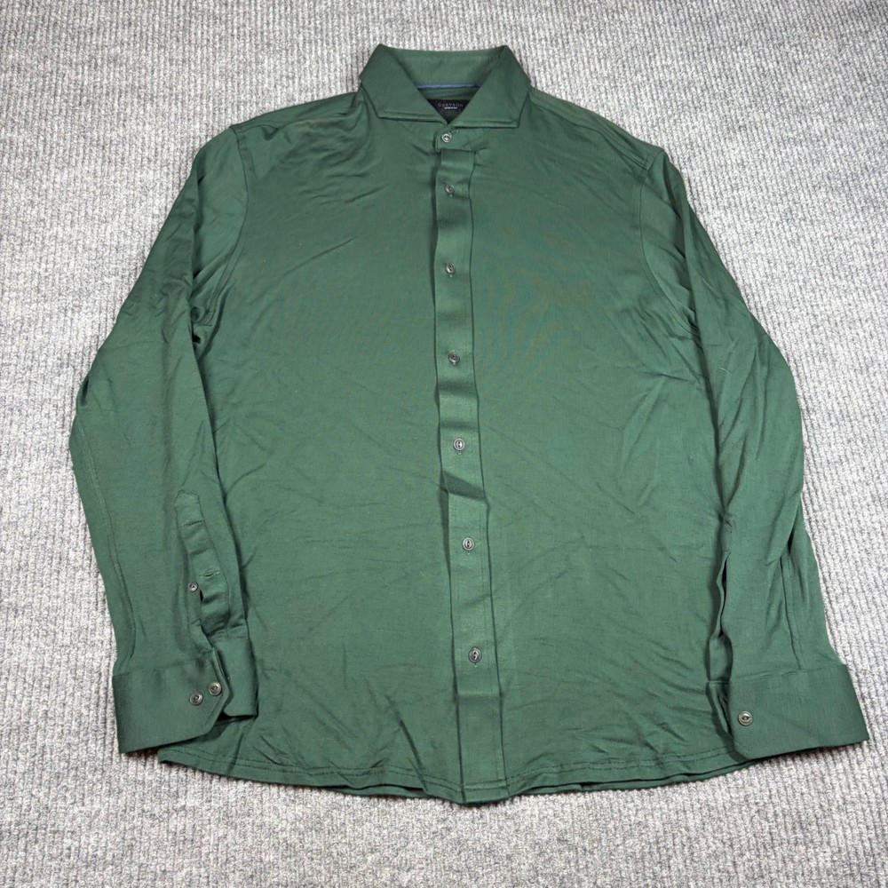 Greyson Shirt Mens XL Woven in Italy Green Long Sleeve Button Down Golf Casual