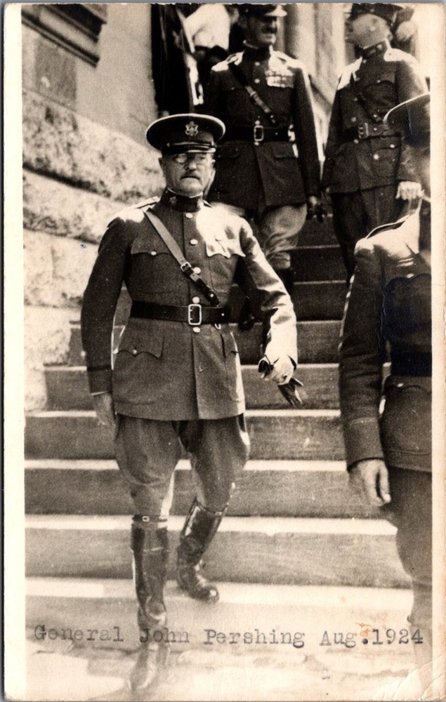 General John J. Pershing RPPC 1924 Beatrice NE Kodak Photo Postcard
