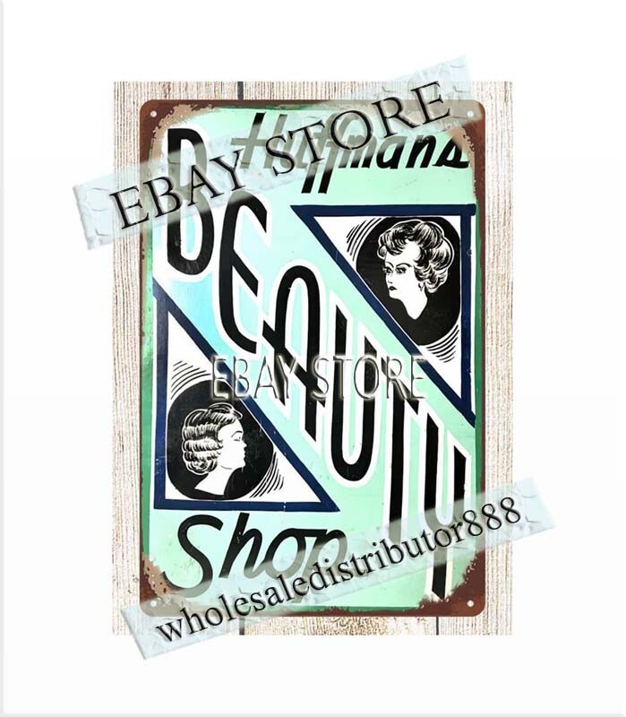 Huffman's Beauty Shop metal tin sign garage shop wall decorations living room
