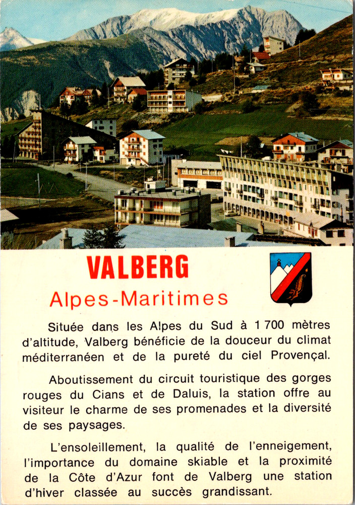 Vintage Postcard Valberg France Alpes-Maritimes Mountain Village View