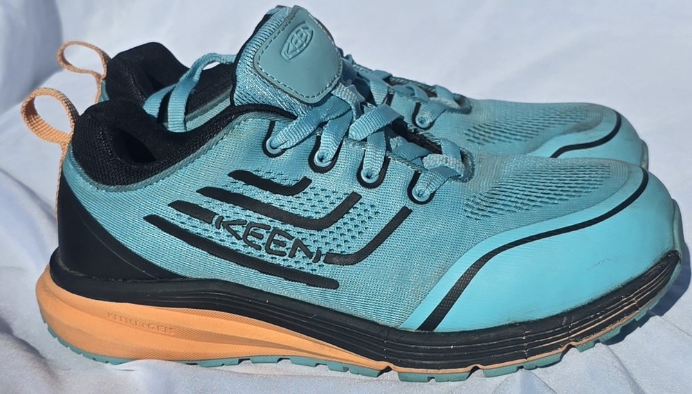 KEEN Womens Utility Wide Blue Carbon Fiber Safety Toe Work Shoes