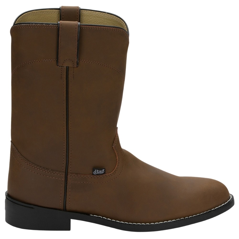Justin Boots Temple 10 Inch Round Toe Roper  Mens Brown Casual Boots JB3001