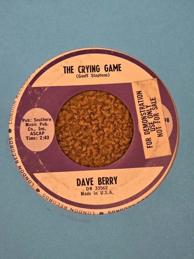 45 RPM Dave Berry LONDON DJ 9698 Crying Game / Don't Gimme No Lip VG+